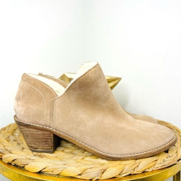 Anthro KELSI DAGGER BROOKLYN Booties Women's Kenmare Ankle Boot suede shearling - Picture 1 of 5